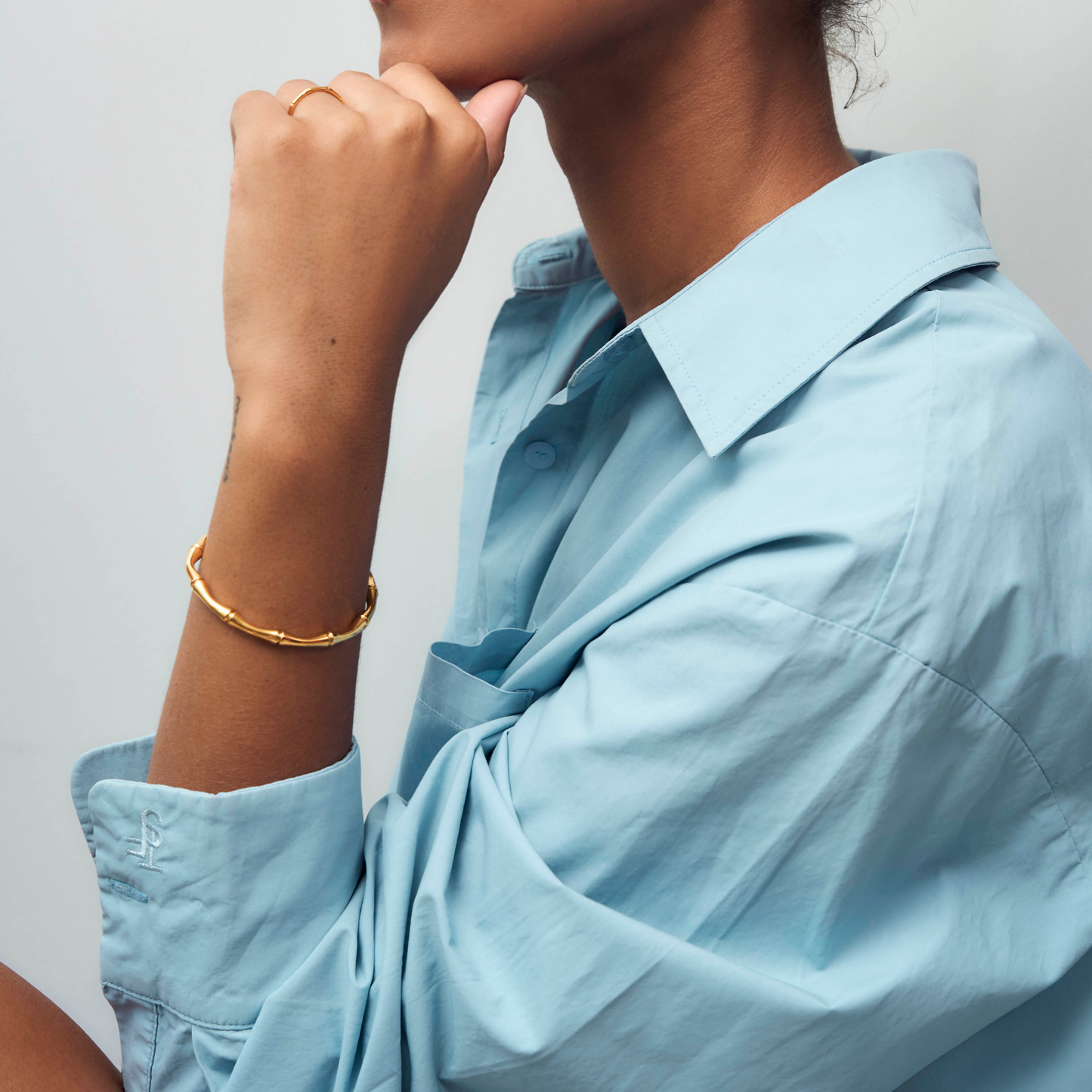 India Gold Bamboo Cuff