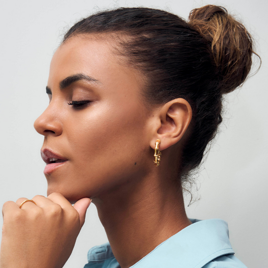 India Gold Bamboo Earring